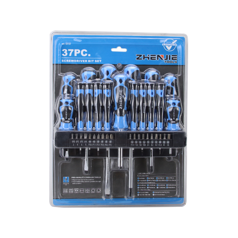 Conjunto de bits de chave de fenda com alça ergonomicamente projetada 37pcs