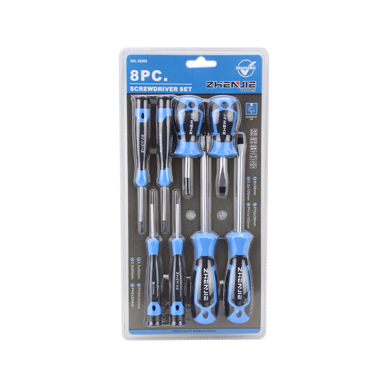 8pcs conjunto de bits de chave de fenda com alça ergonomicamente projetada