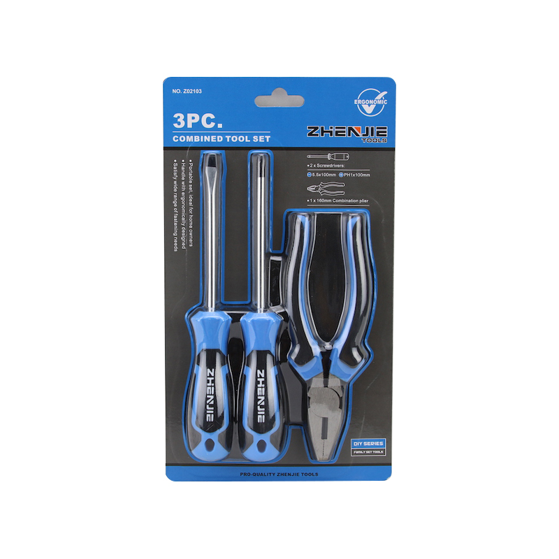 Conjunto de alicate de chave de fenda 3pcs com fenda e Phillips CRV