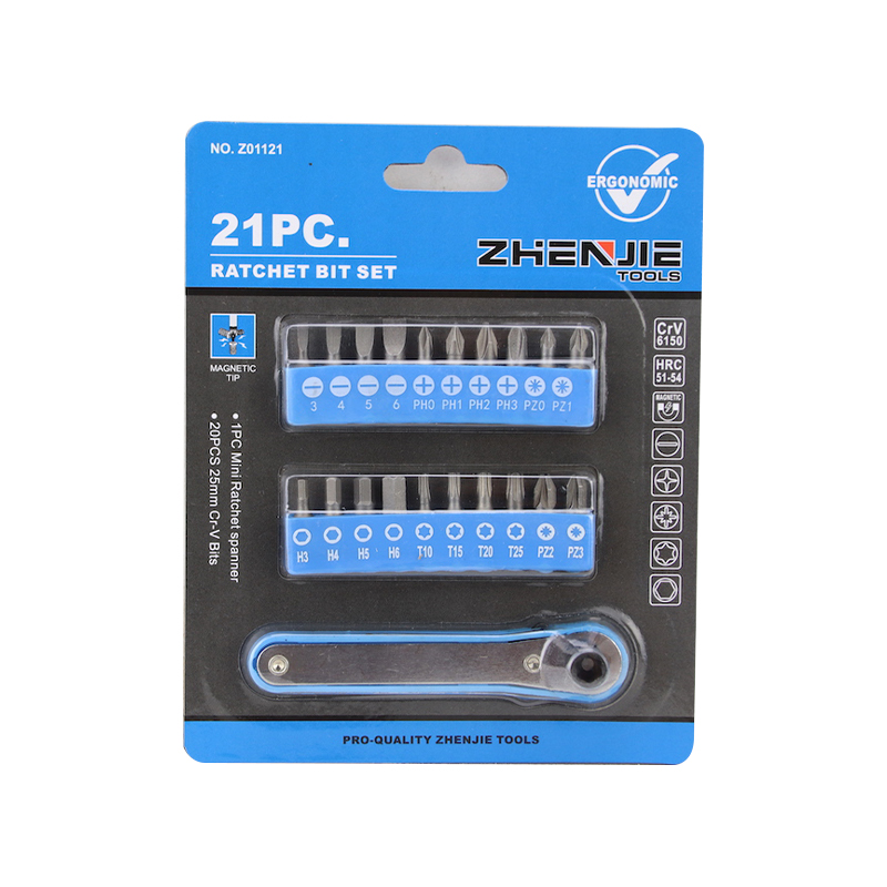Conjunto de brocas de catraca Phillips Pozidriv Hex Torx de 21 unidades com fenda