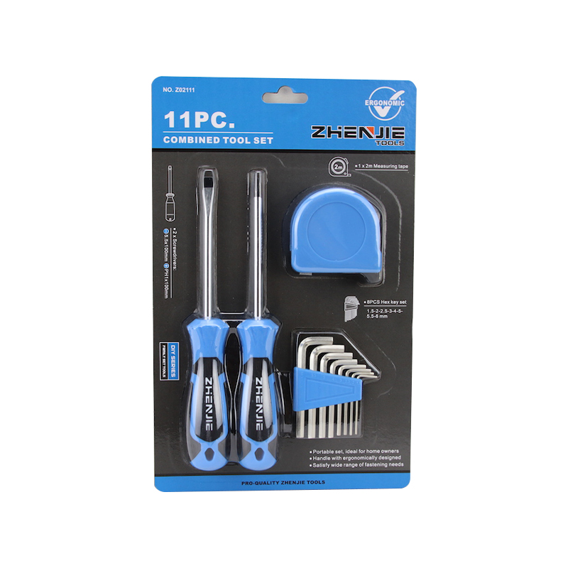 11 unidades com fenda e chave de fenda Phillips CRV conjunto de fita métrica hexagonal
