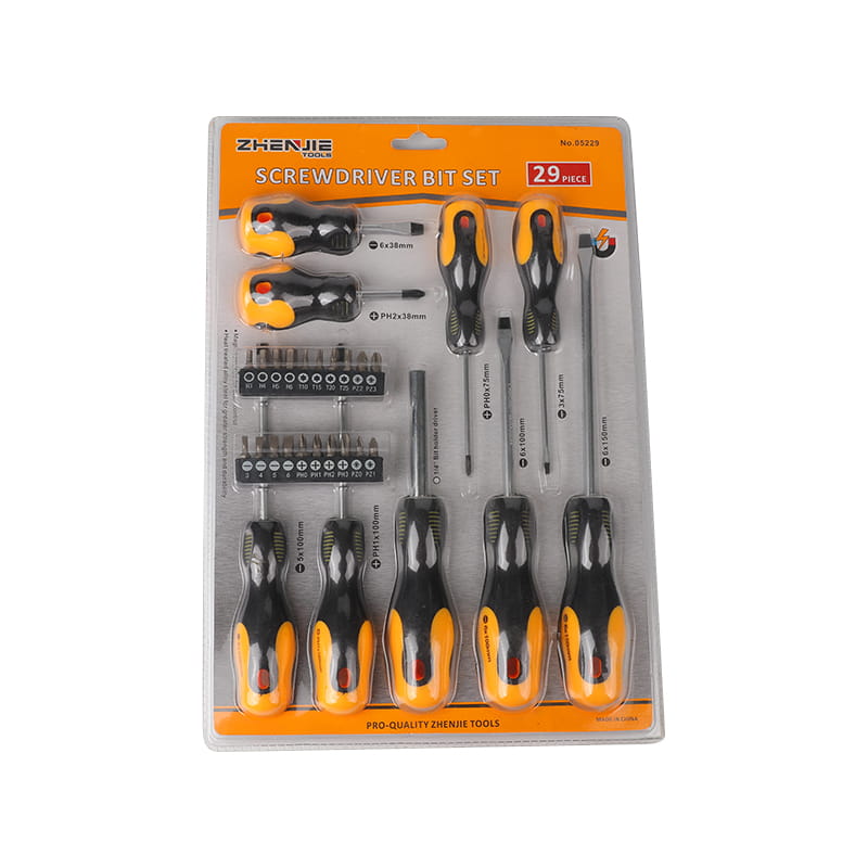 Conjunto de bits de chave de fenda Phillips Pozidriv Hex Torx CRV com fenda de 29 unidades