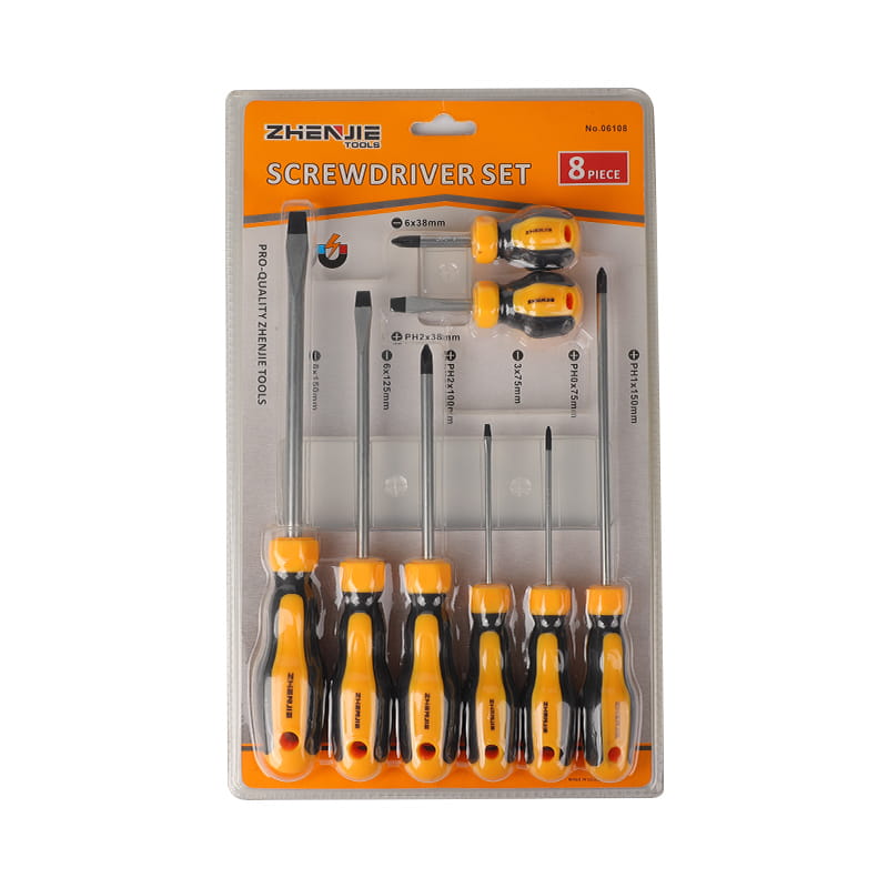 Conjunto de chave de fenda 8pcs com fenda e Phillips CRV