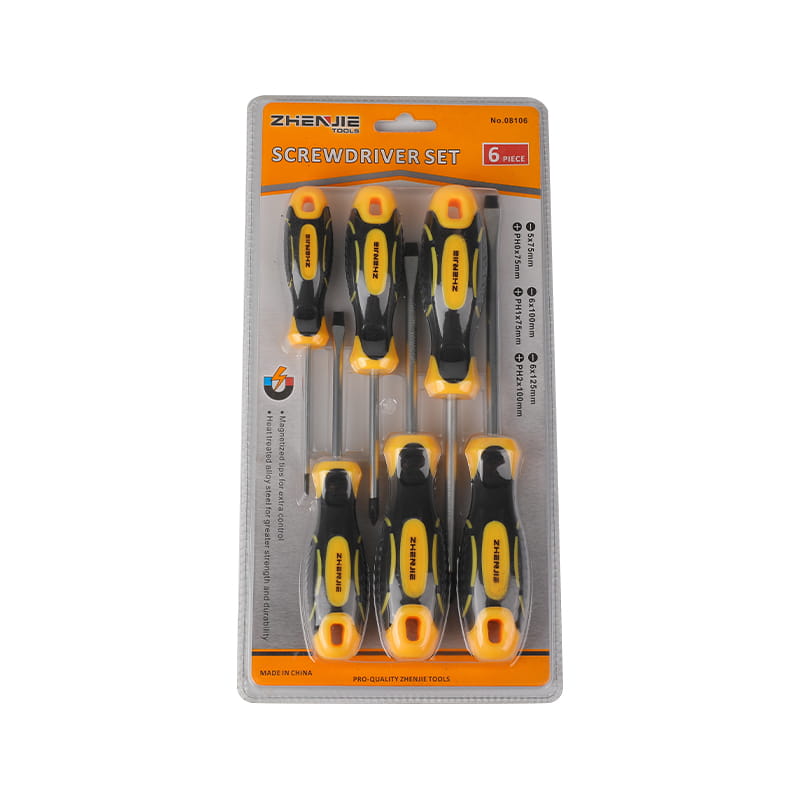 Conjunto de chave de fenda Phillips CRV com ponta magnetizada de 6 unidades
