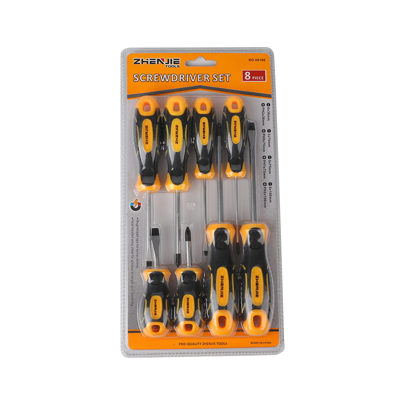Conjunto de chave de fenda Phillips CRV com ponta magnetizada e 8 unidades
