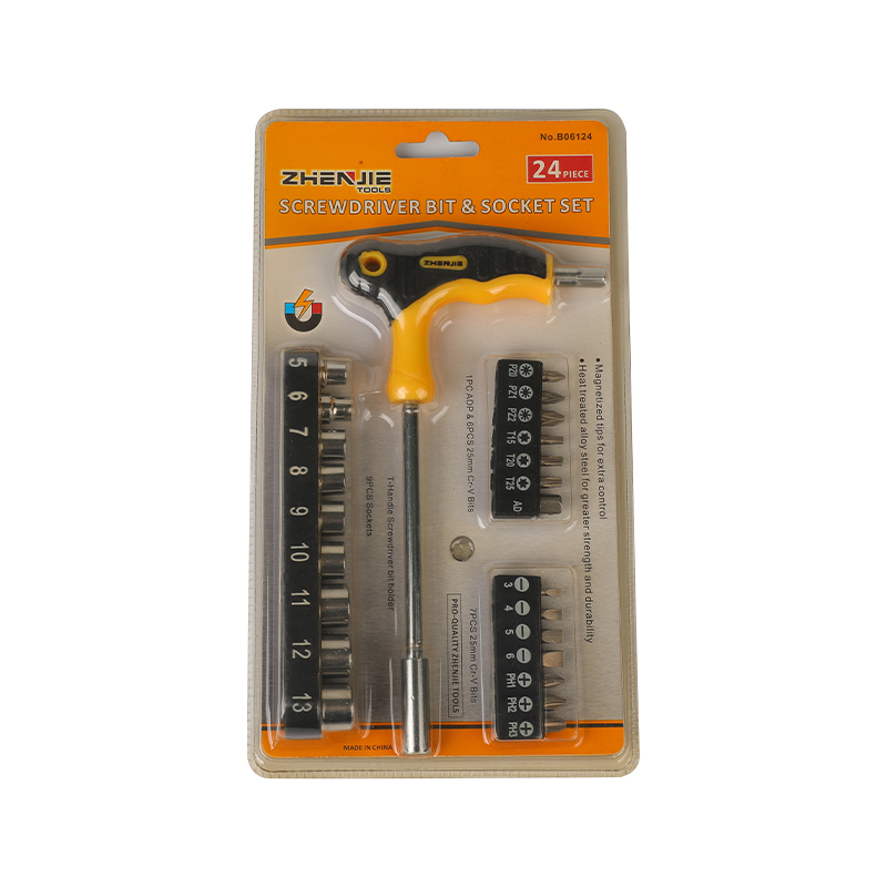 Conjunto de bits Phillips Torx Pozidriv CRV com alça em T de 24 unidades
