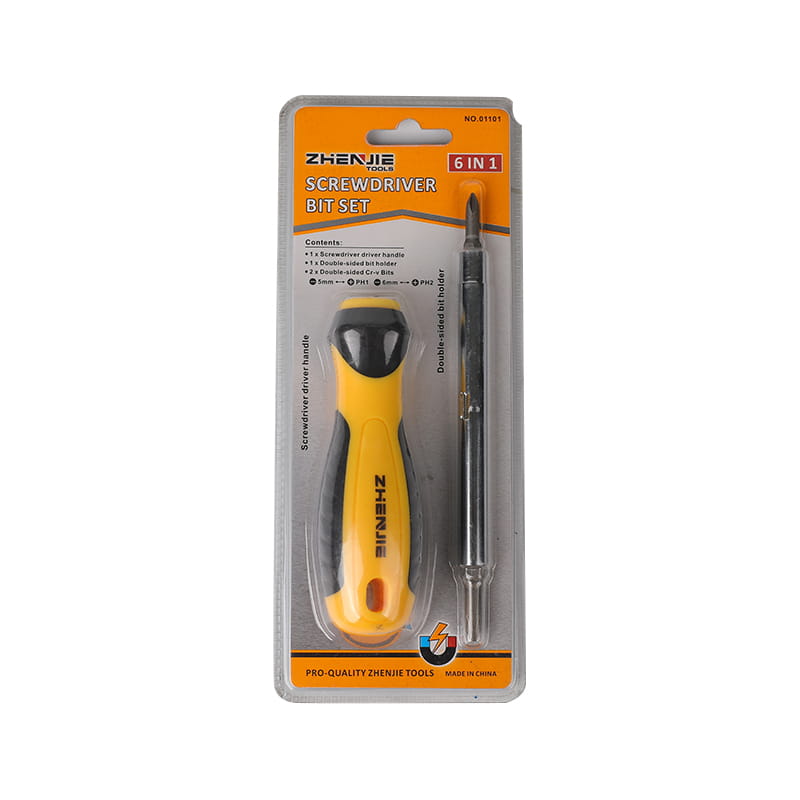 Conjunto de bits de chave de fenda Phillips e fenda 6 em 1