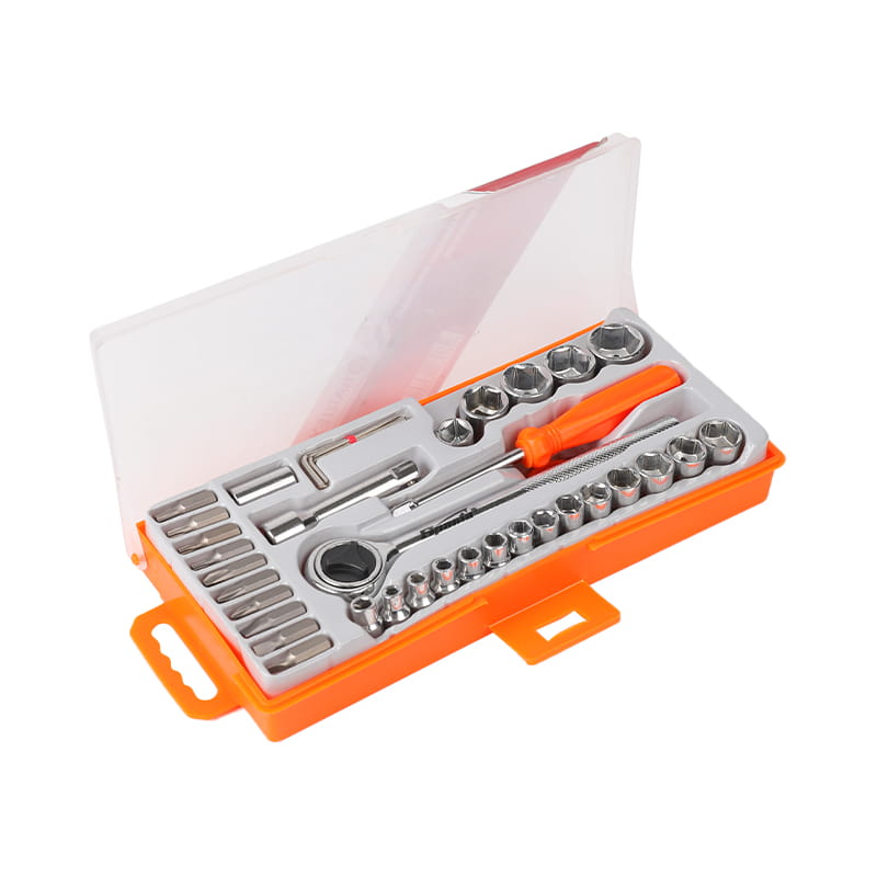 Conjunto de chaves de fenda e soquetes de aço carbono 34pcs