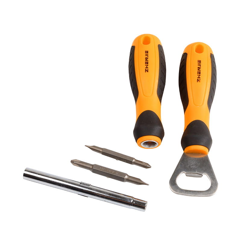 Conjunto de ferramentas combinadas para abridor de frasco com chave de fenda e chave de fenda Phillips 7 em 1