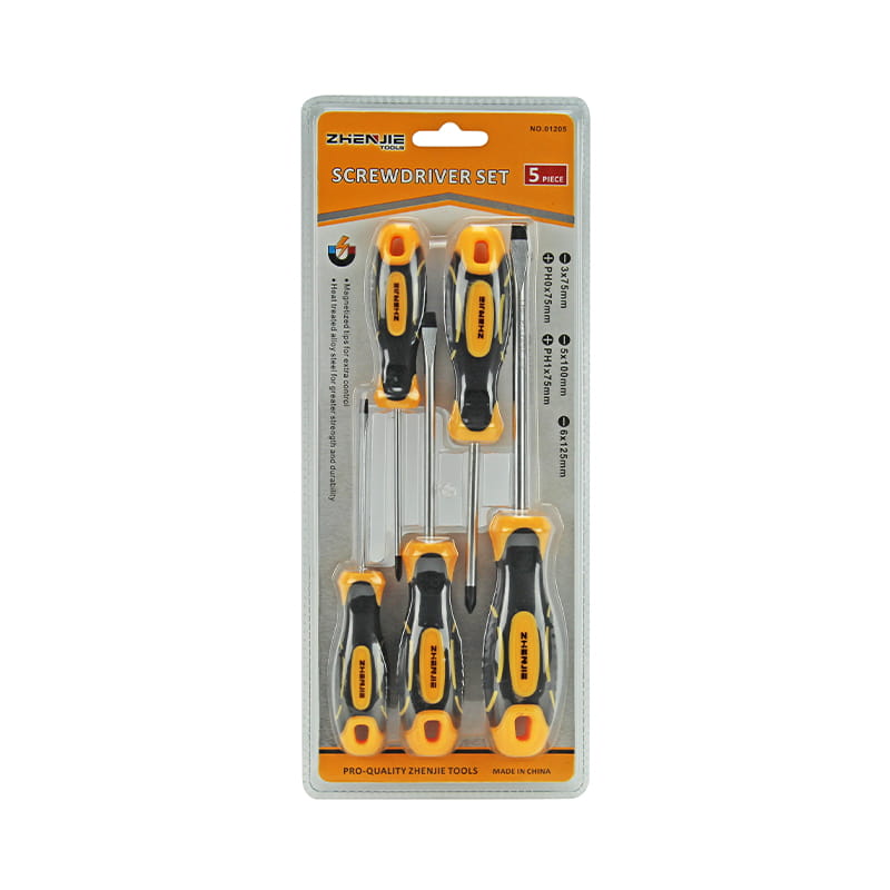 Conjunto de chave de fenda 5pcs com fenda e Phillips CRV