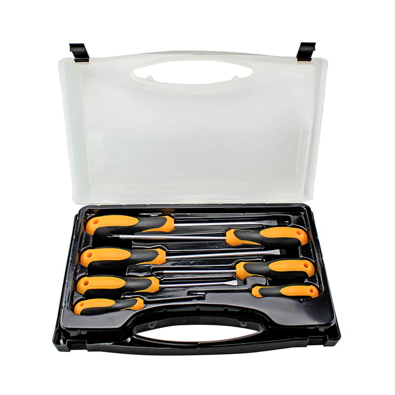 Conjunto de chave de fenda CRV para embalagem de caixa de plástico 7pcs