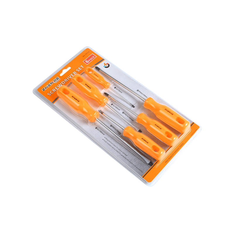 Conjunto de chave de fenda Phillips CRV com alça macia de injeção dupla de 6 unidades