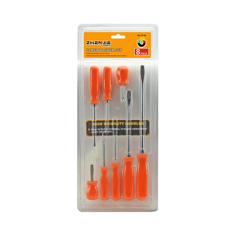 8pcs alça conjunto de chave de fenda CRV ergonomicamente projetado