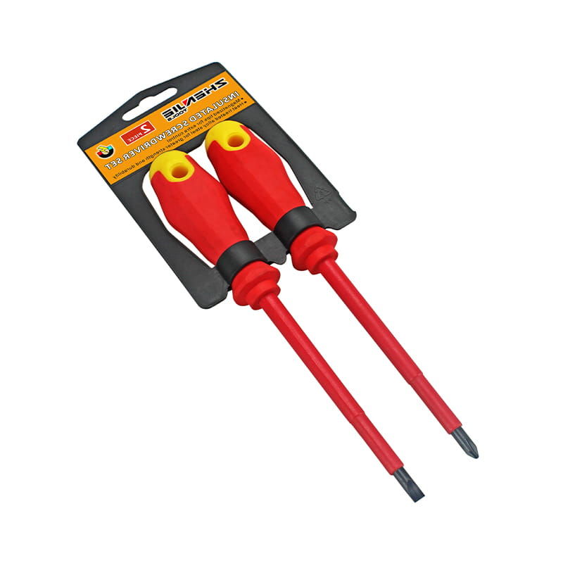 Conjunto de chave de fenda isolada CRV com cabide de plástico 2 unidades
