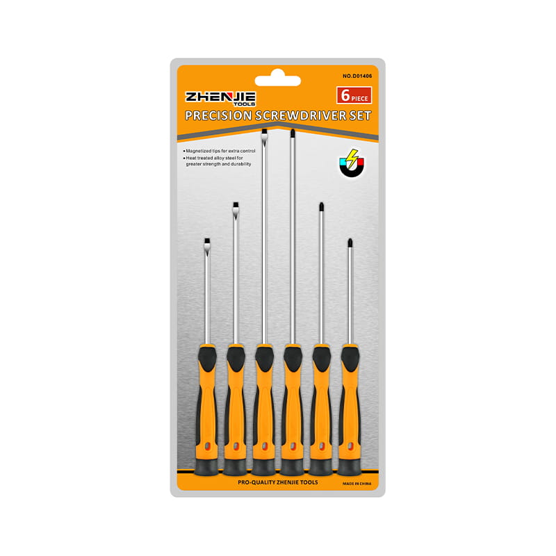 Conjunto de chave de fenda de precisão de lâmina longa Phillips Torx 6 unidades