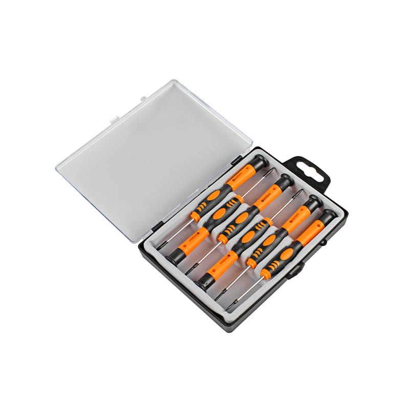 6pcs caixa de plástico embalagem conjunto de chave de fenda de precisão Phillips CRV com fenda